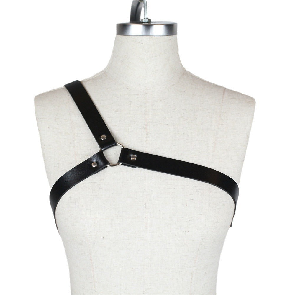 Black Leather Bra Harness Gothic