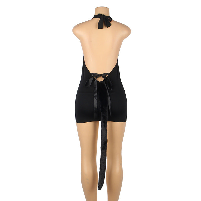 Black Playboy Bunny Costume With Tail