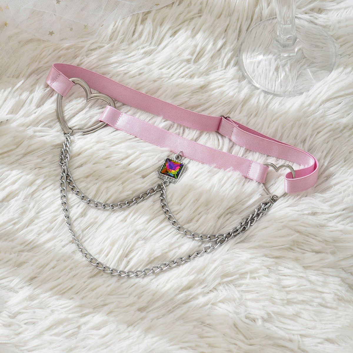 Pink Pendant Leg Garter