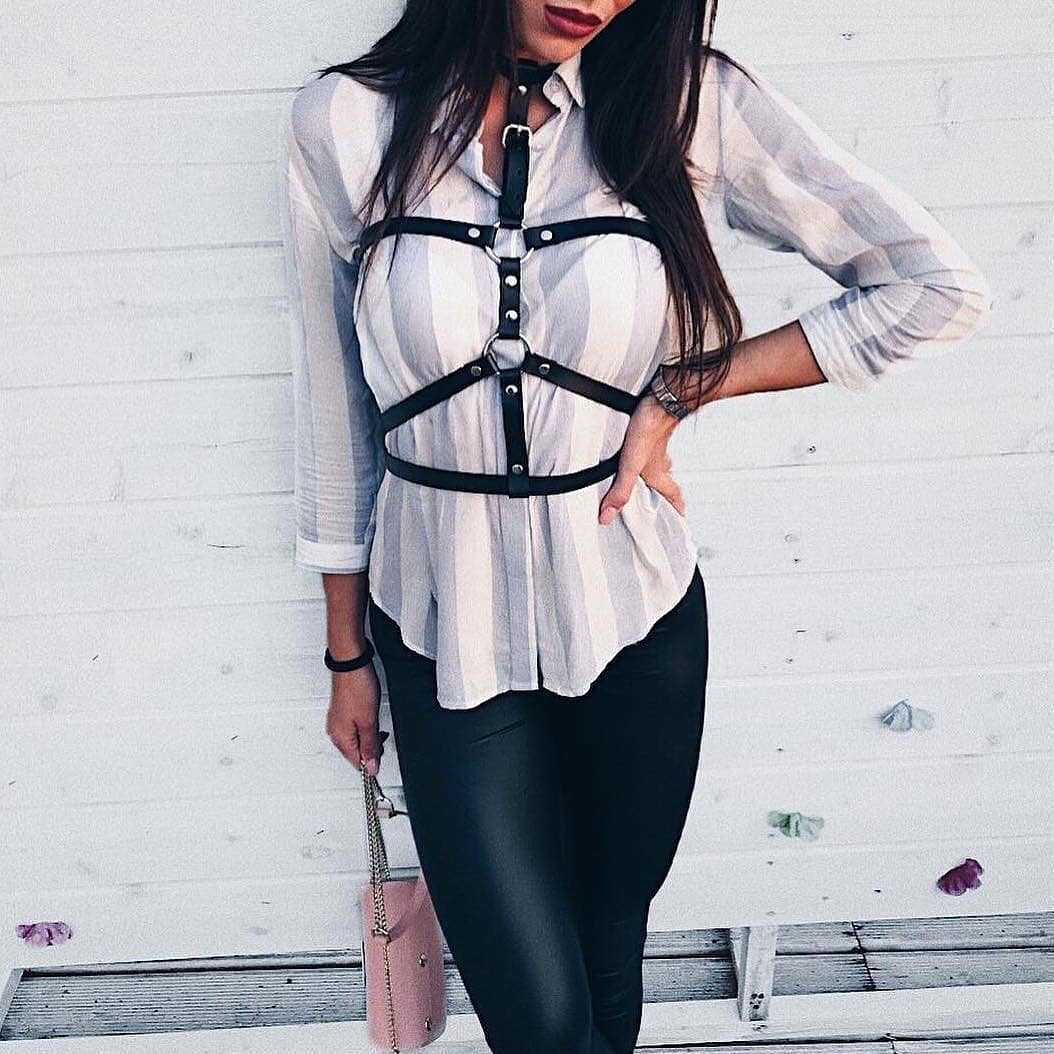 Cheap Leather Goth Lingerie Chest Harness