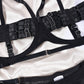 Black Garter Belt Lingerie Set Slutty Bra & Panty Revealing