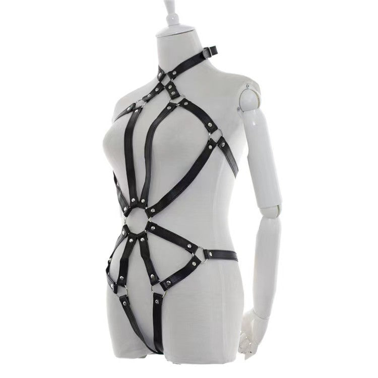 Slutty White Bodysuit Naughty Anime Lingerie Bondage Harness Wife Teddy