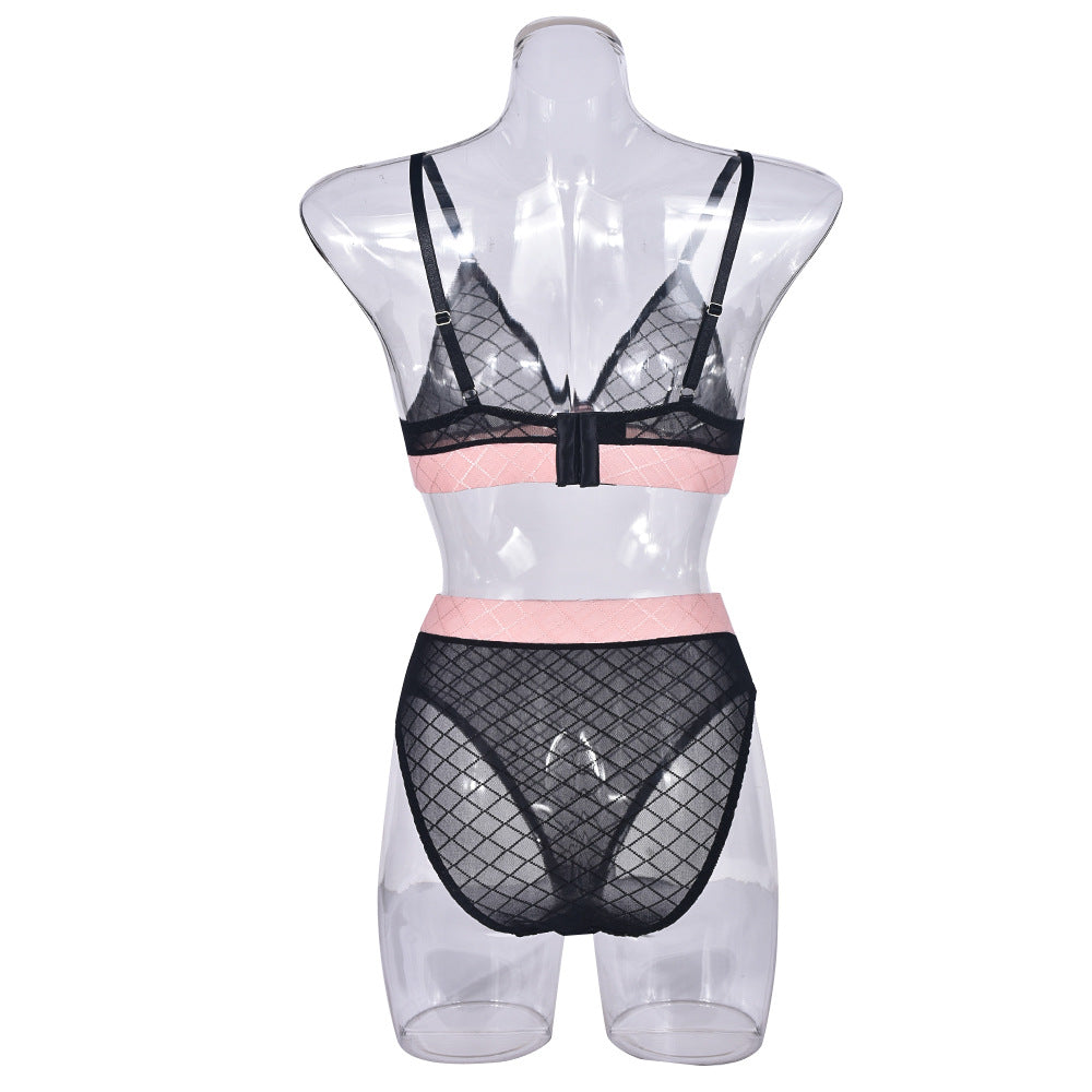 Women Black Sheer Lingerie Set Sexy Bra & Panty