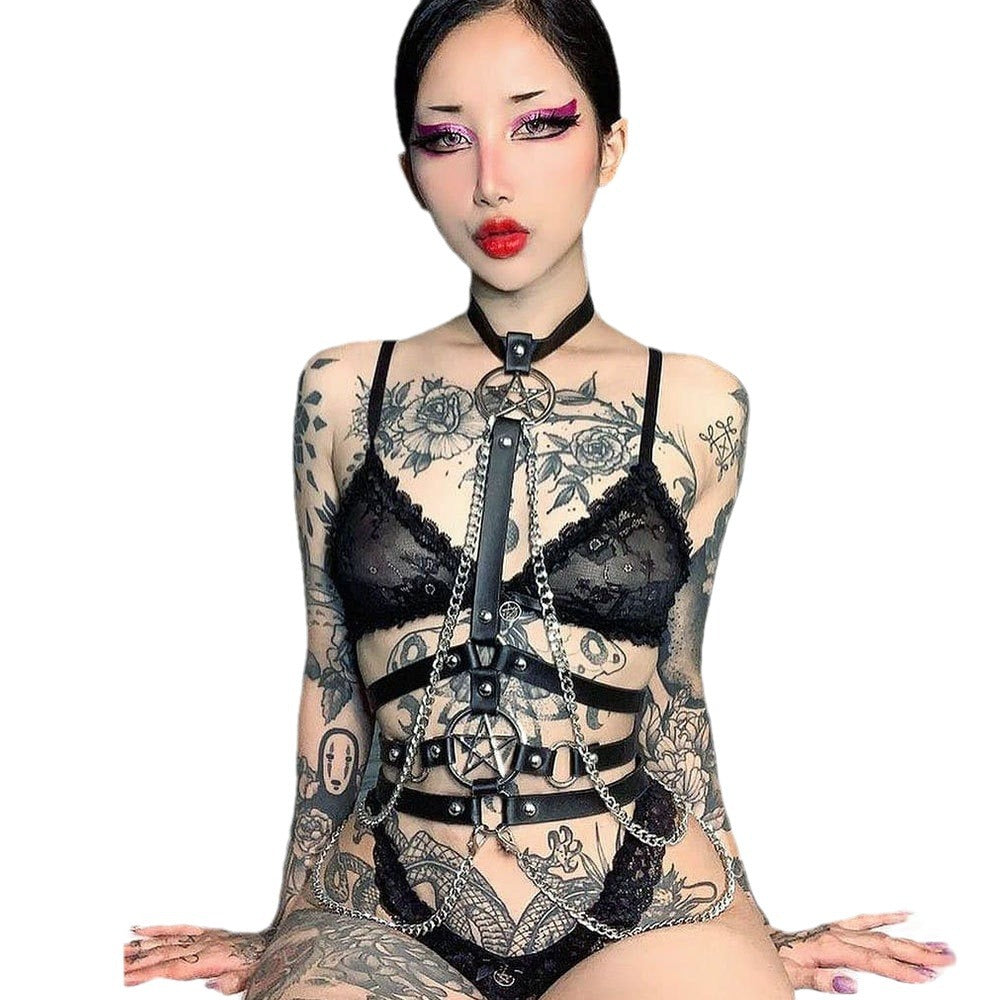 Leather Body Chest Harness