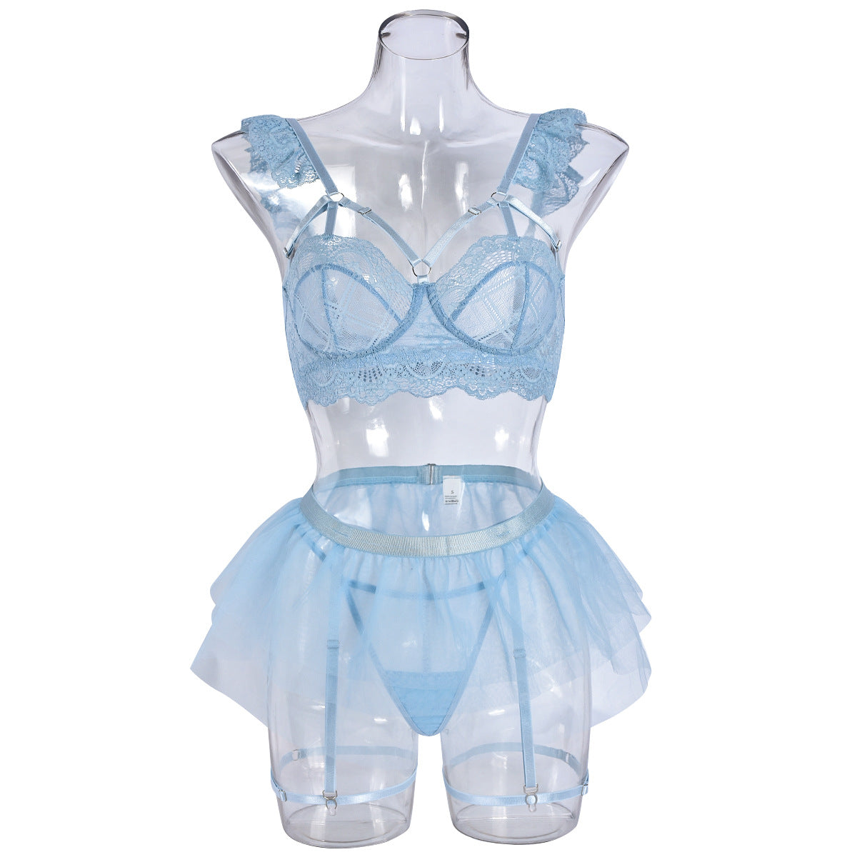 Baby Blue Lace Sheer Lingerie