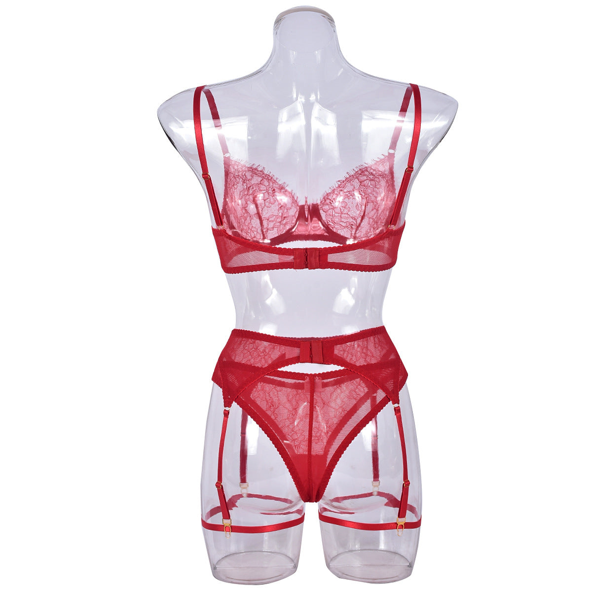 Women Lingerie Garter Set Red Bra & Panty Sexy