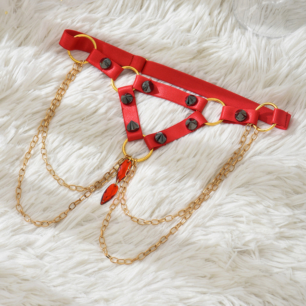 Gold Chain Punk Leg Garter
