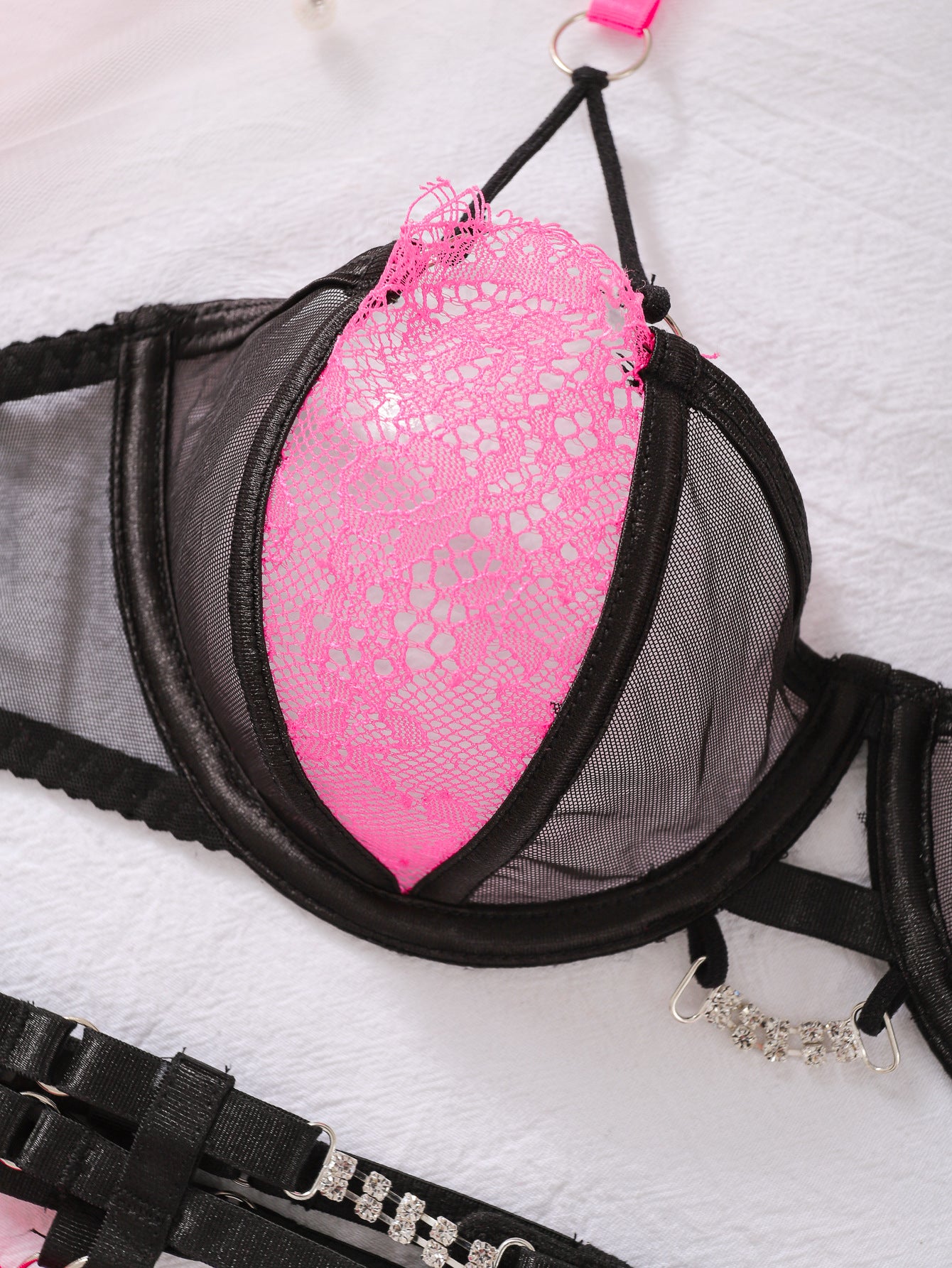 Sheer Sexy Revealing Lingerie With Garter