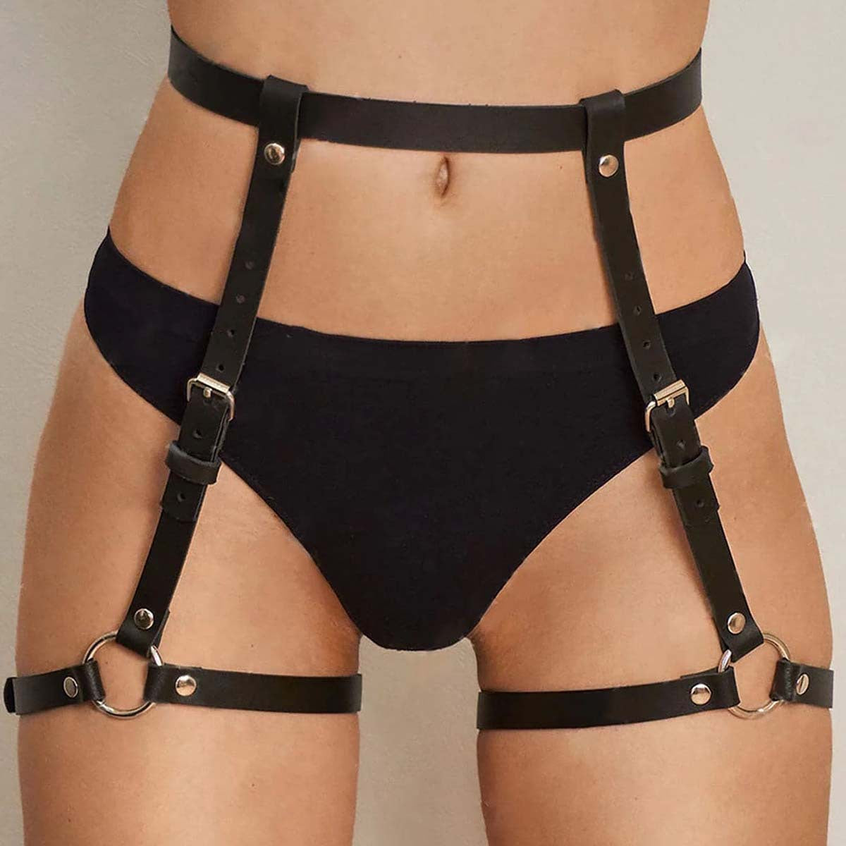 Leather Thigh Harness Female