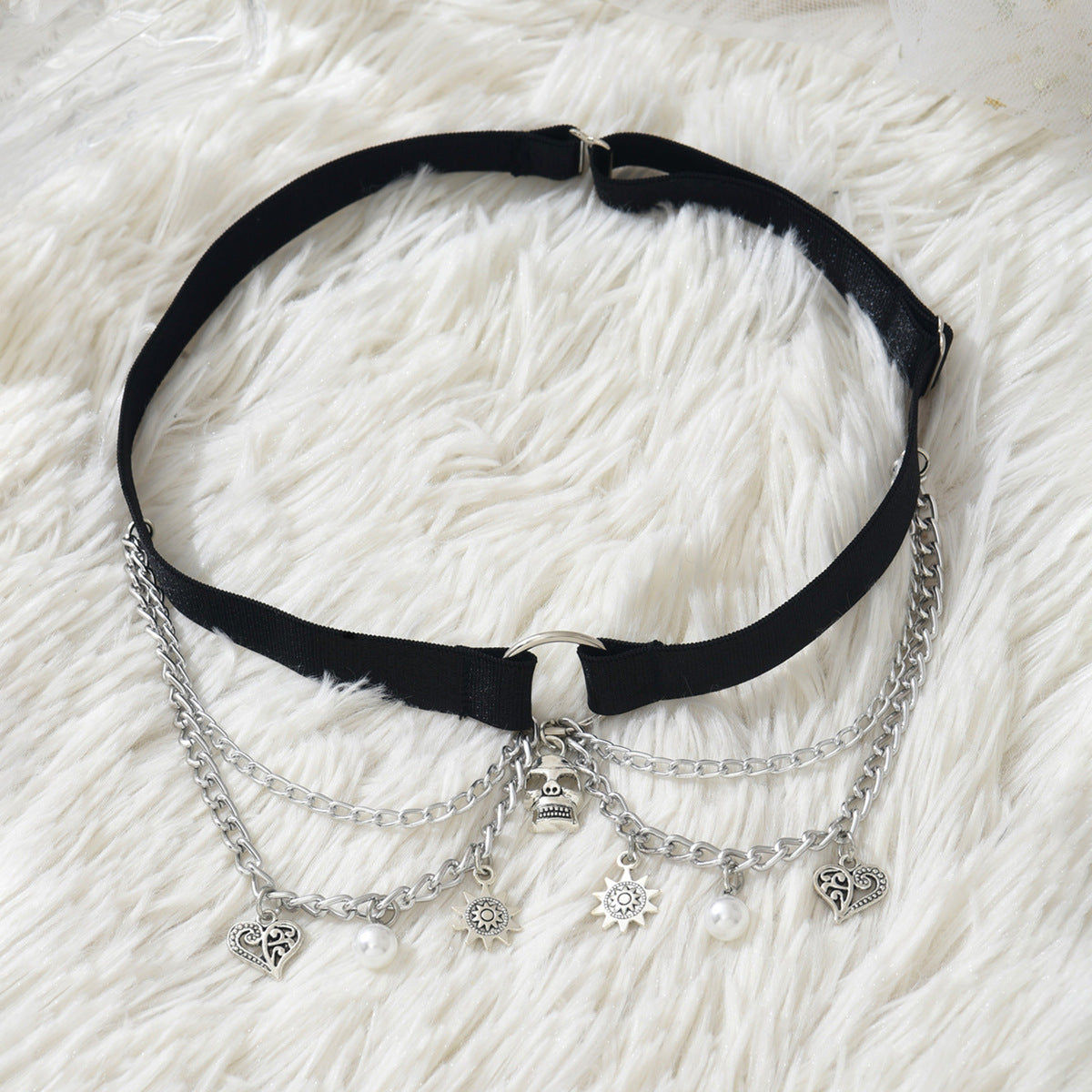 Black Halloween Pendant Leg Garter