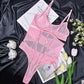 Red See Thru Lingerie Women Set Nasty Bra & Panty