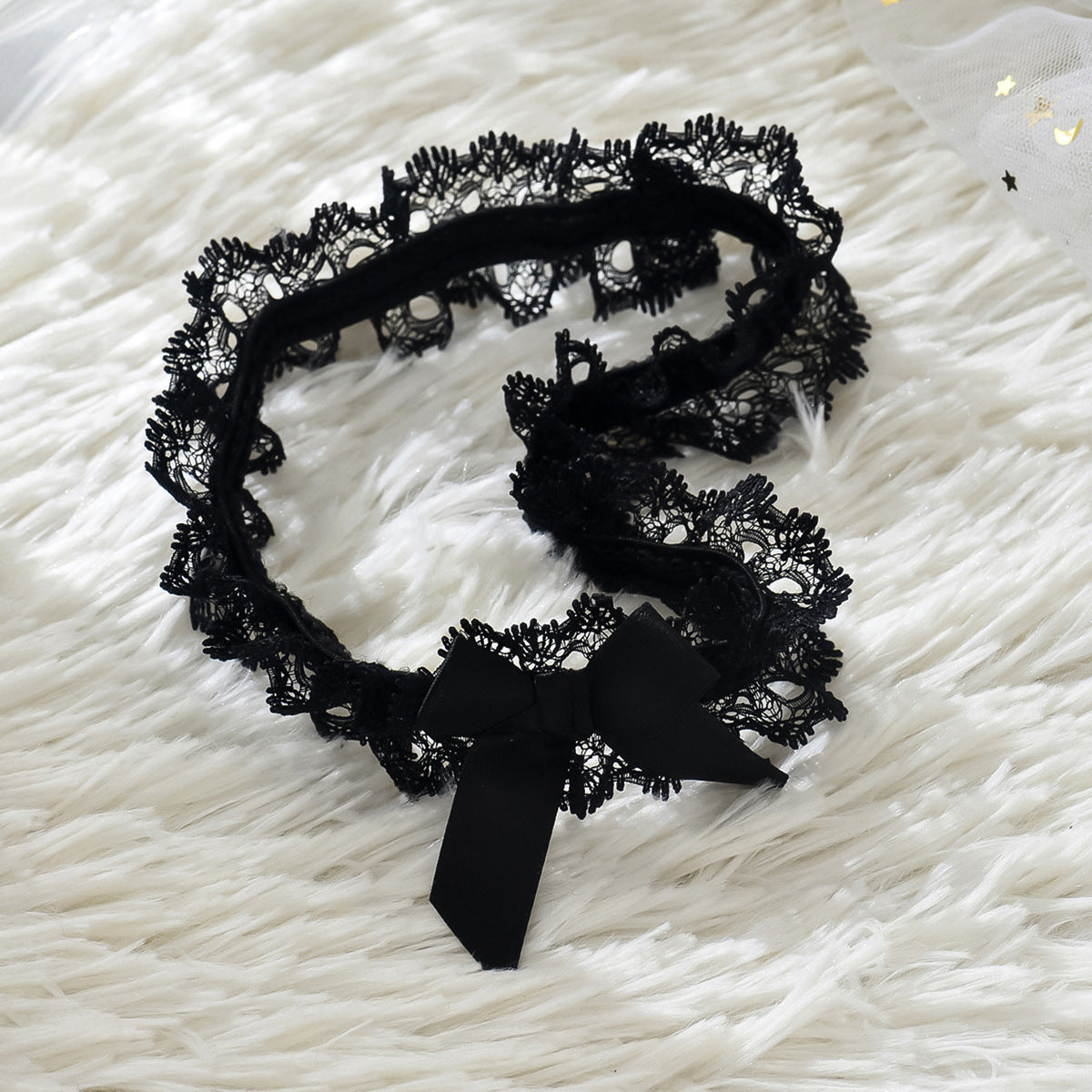 Black Lace Bow Leg Garter