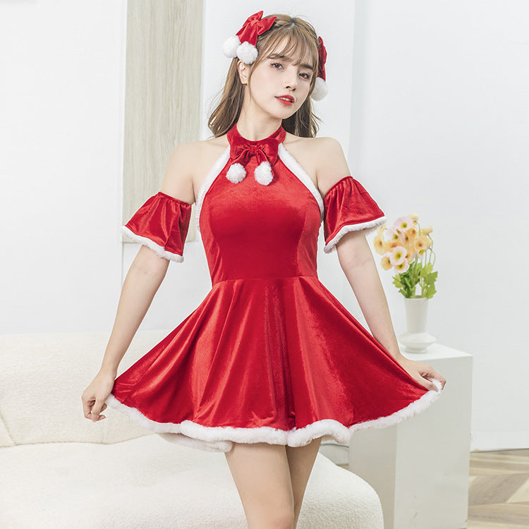 Intimate Sexy Female Christmas Costumes Submissive Lingerie Cosplays Dress Nasty