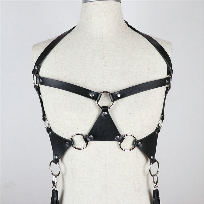 Leather Bra Harness With Breast Support