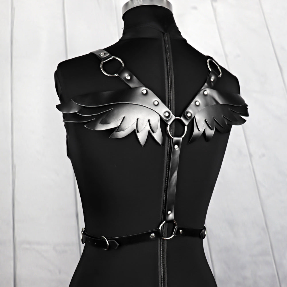Black Leather Harness Bracelet