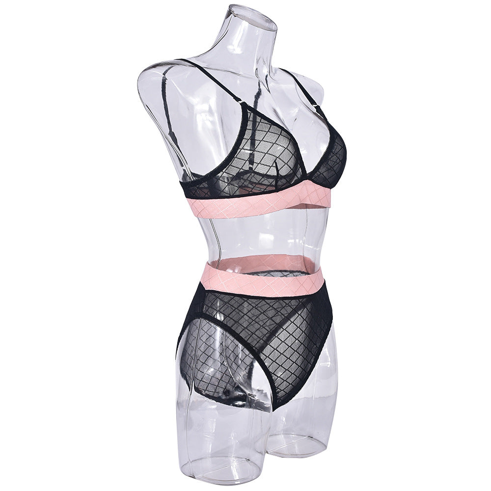 Women Black Sheer Lingerie Set Sexy Bra & Panty