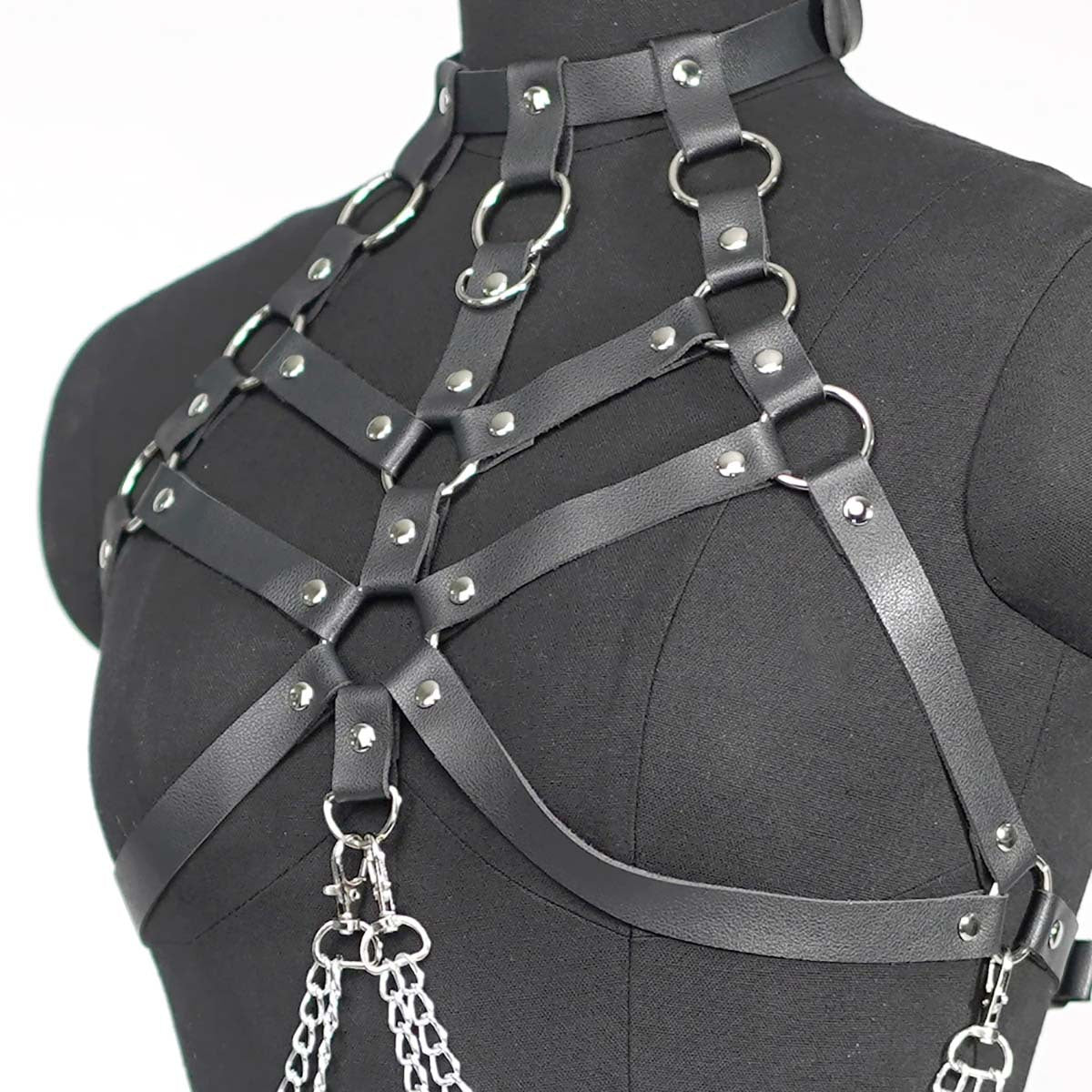 Female Leather Harness Bra