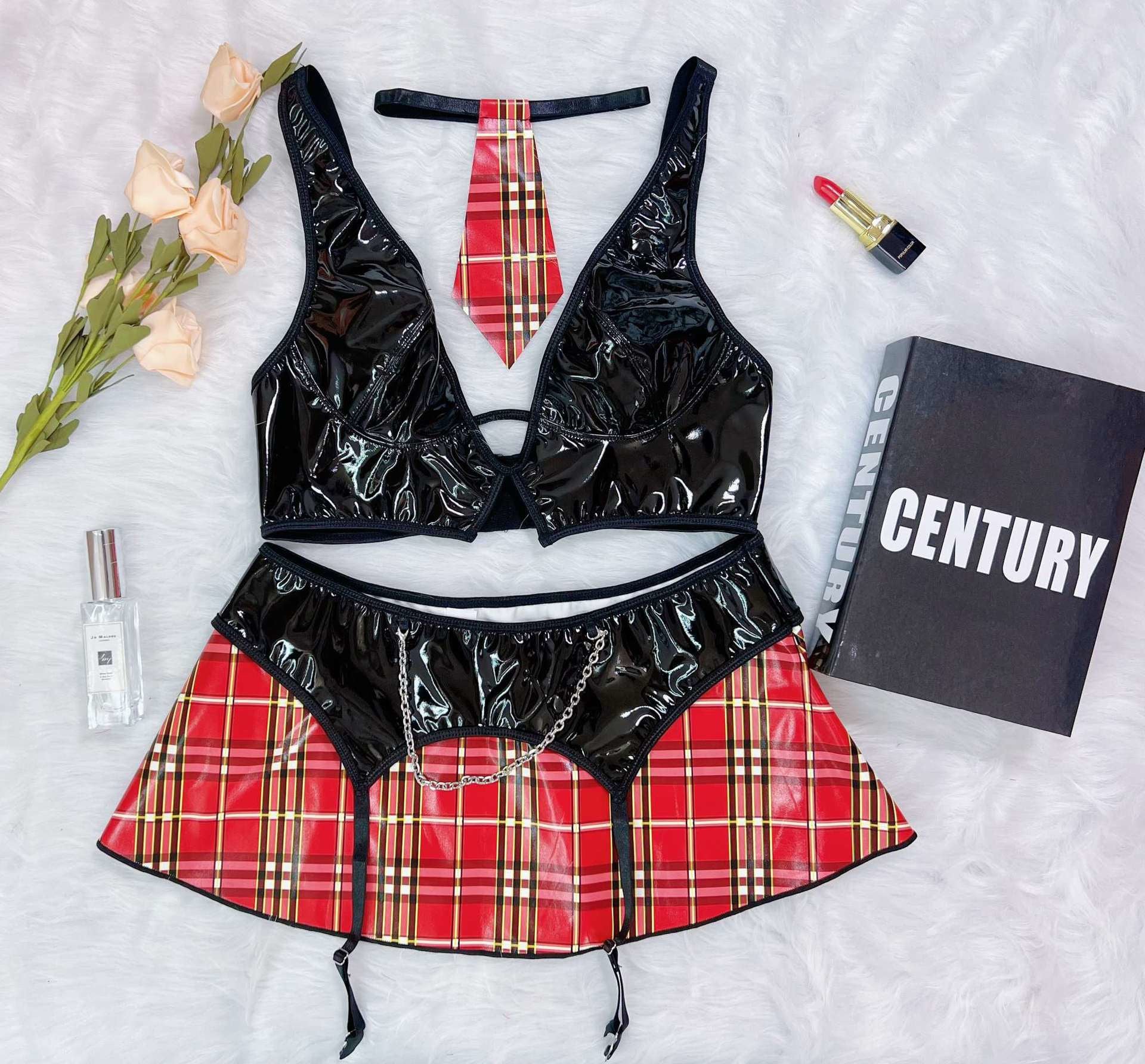 Naughty Sexy School Girl Halloween Costume Revealing Lingerie Cosplay Dress