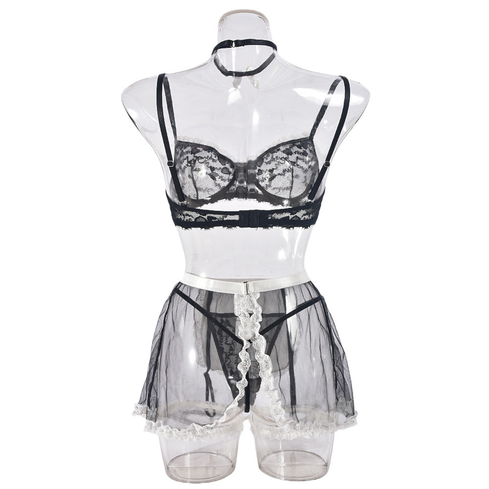 See Through Black Lace Lingerie Halloween Party Sheer
