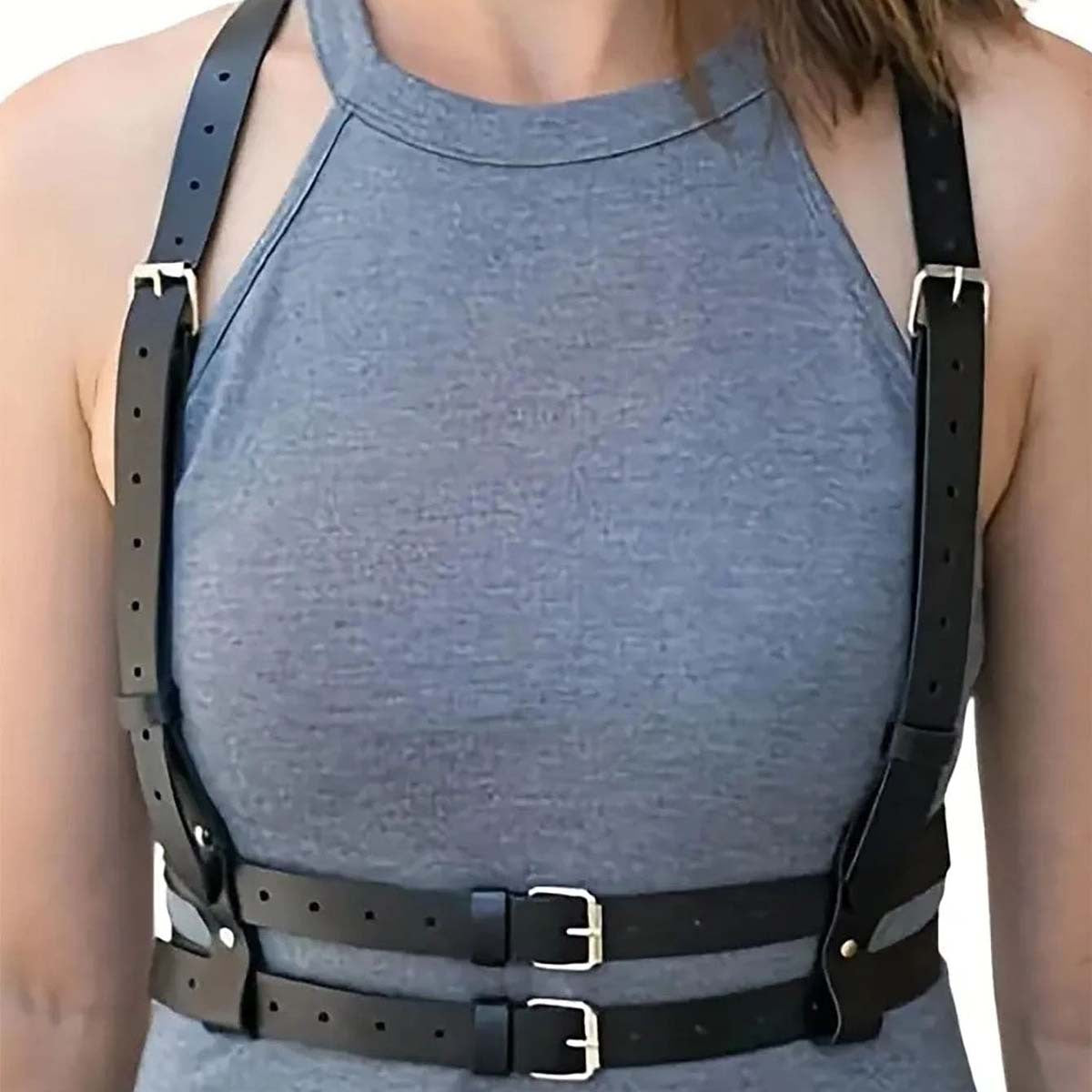 Womans Leather Harness Belt