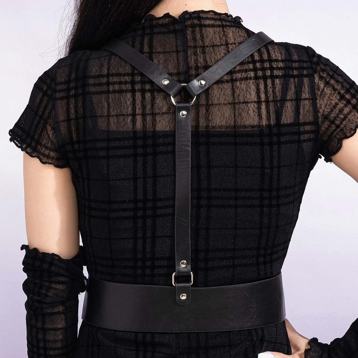 Leather Harness Tee Shirt