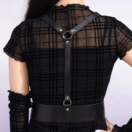Leather Harness Tee Shirt
