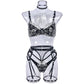 Naughty Black Garter Lingerie Set Latina Bra & Panty Sexiest