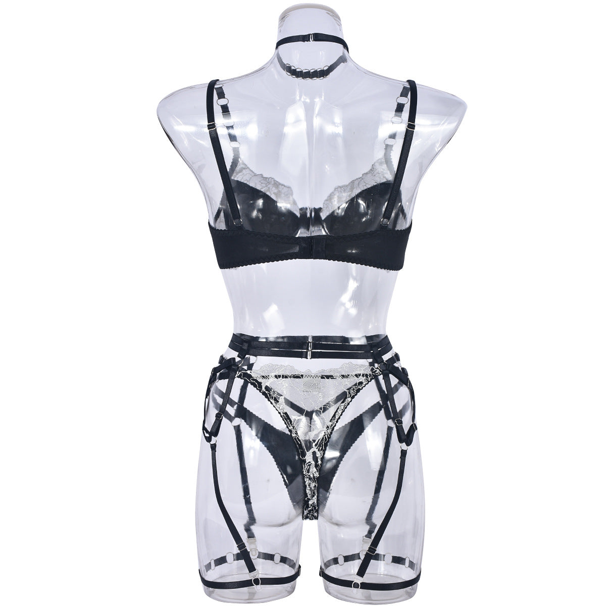 Naughty Black Garter Lingerie Set Latina Bra & Panty Sexiest