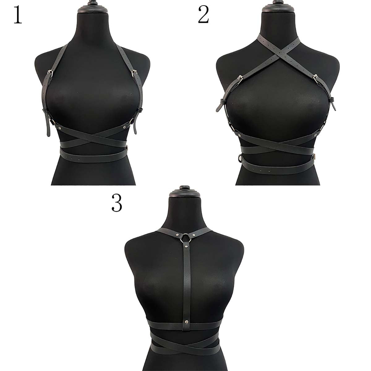 Leather Harness Belt Over Blouse