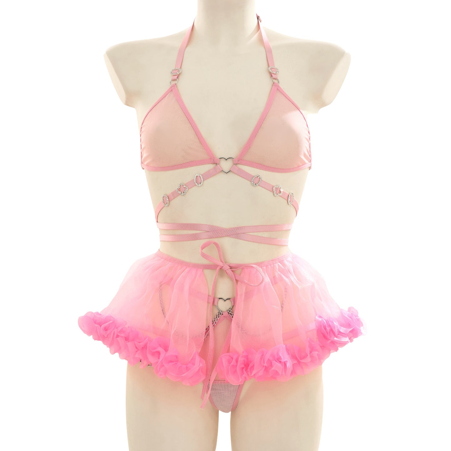 Pink Harness Lingerie