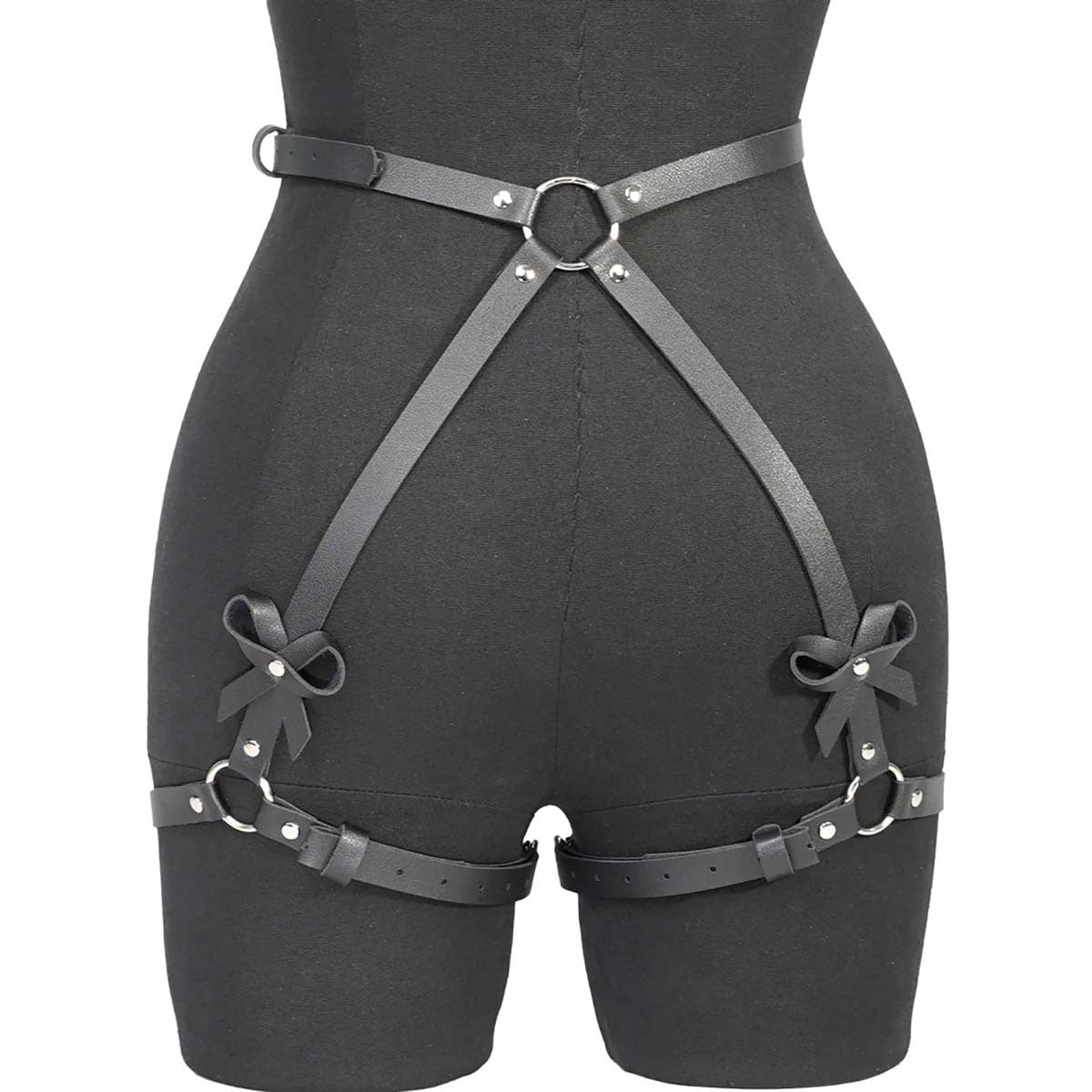 Leather Thighs Harness With Cuffs