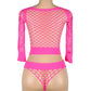 Submissive Long Sleeve Bodysuit Slutty See Through Mesh Lingerie Intimate Teddy