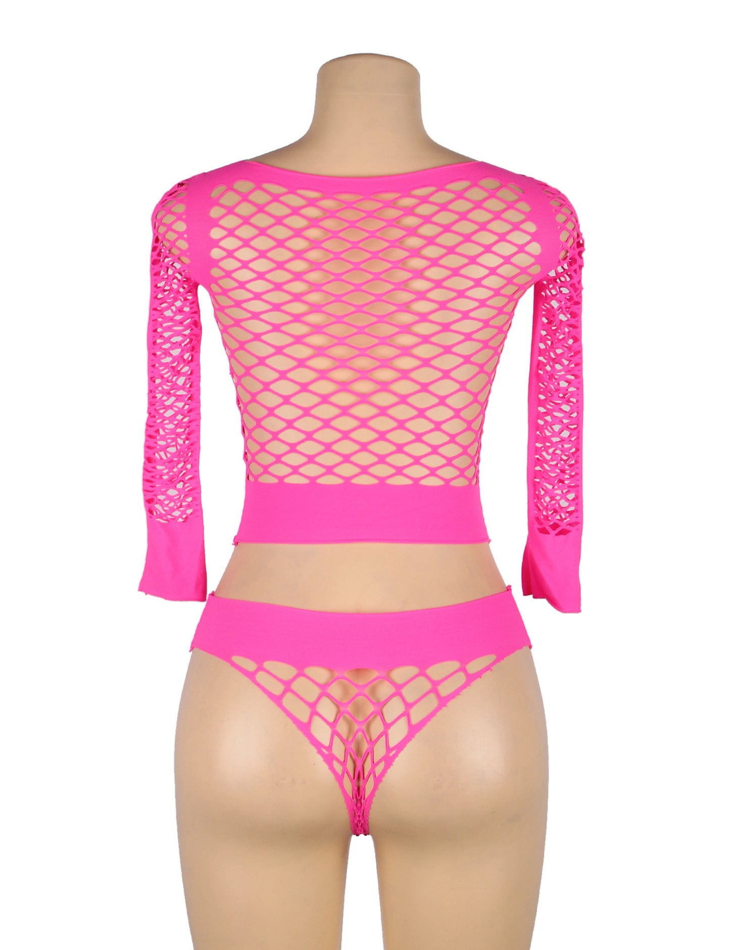 Submissive Long Sleeve Bodysuit Slutty See Through Mesh Lingerie Intimate Teddy