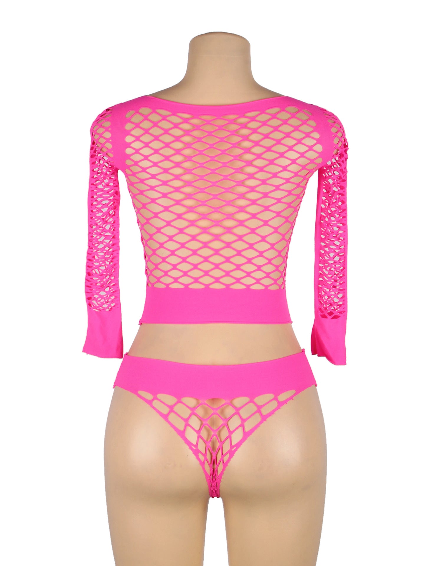 Submissive Long Sleeve Bodysuit Slutty See Through Mesh Lingerie Intimate Teddy