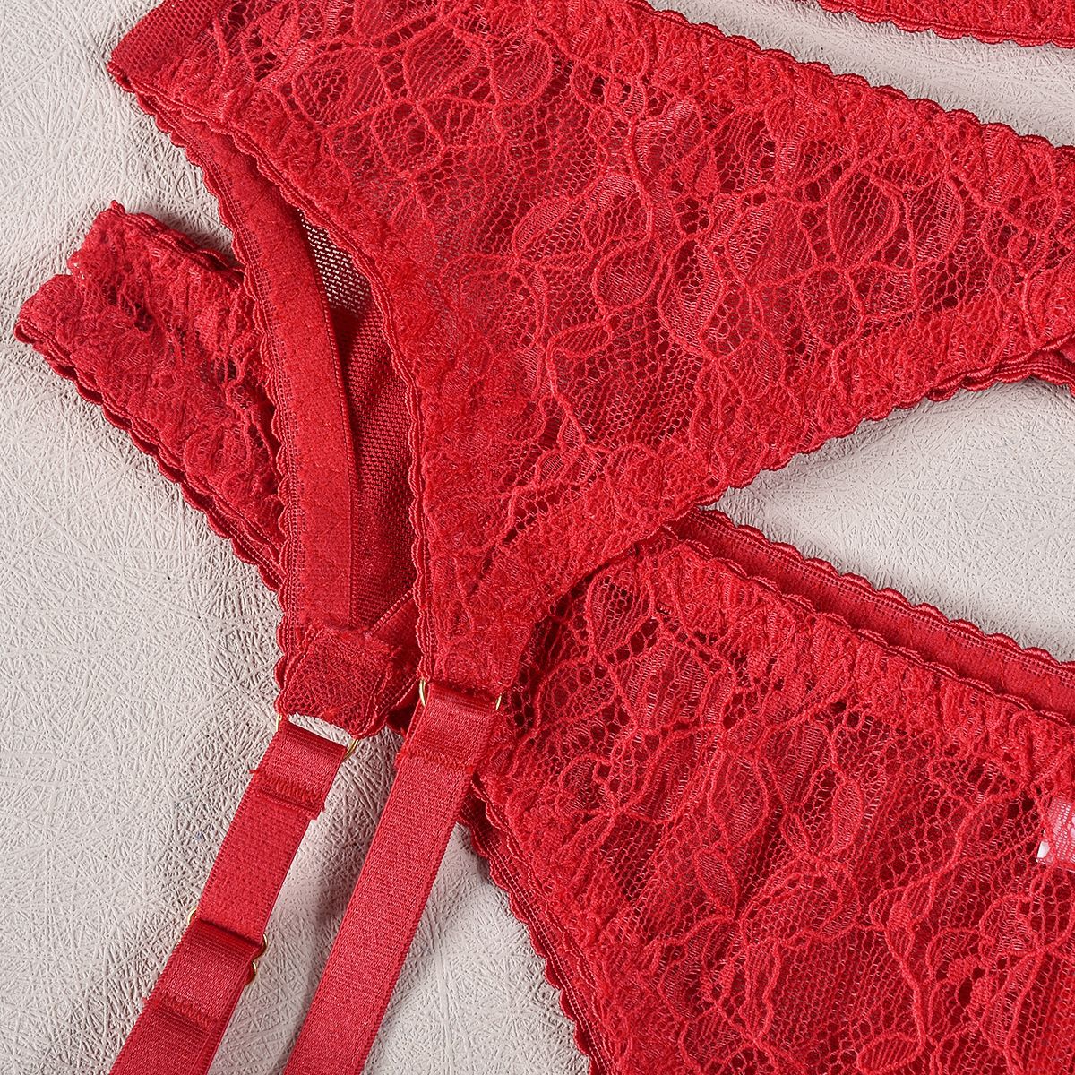 Women Lingerie Garter Set Red Bra & Panty Sexy