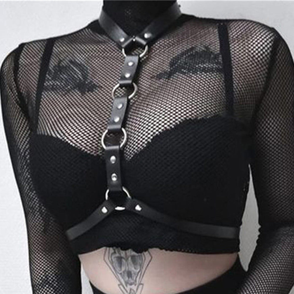 Leather Chest Harness For Women