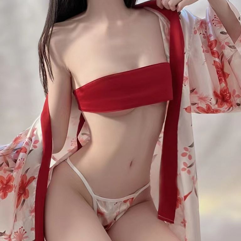 White Sexy Exotic Lingerie Kimono Robe Role Play Costume