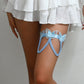 Light Blue Butterflies Leg Garter