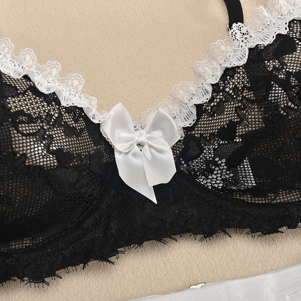 See Through Black Lace Lingerie Halloween Party Sheer