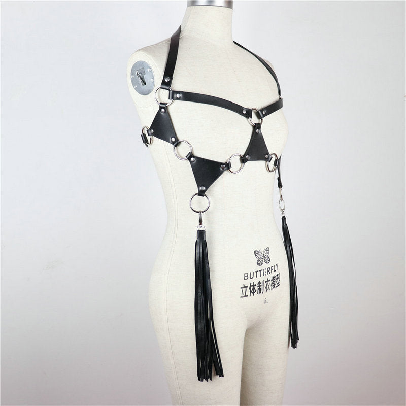 Leather Bra Harness With Breast Support