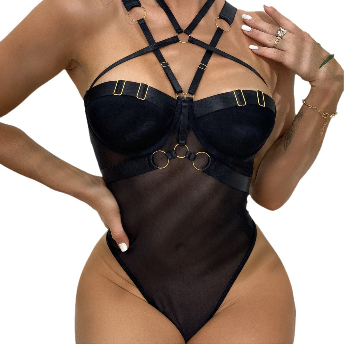 Latina Lace Bodysuits Women Sexy Lingerie Bdsm Submissive Teddy Choker