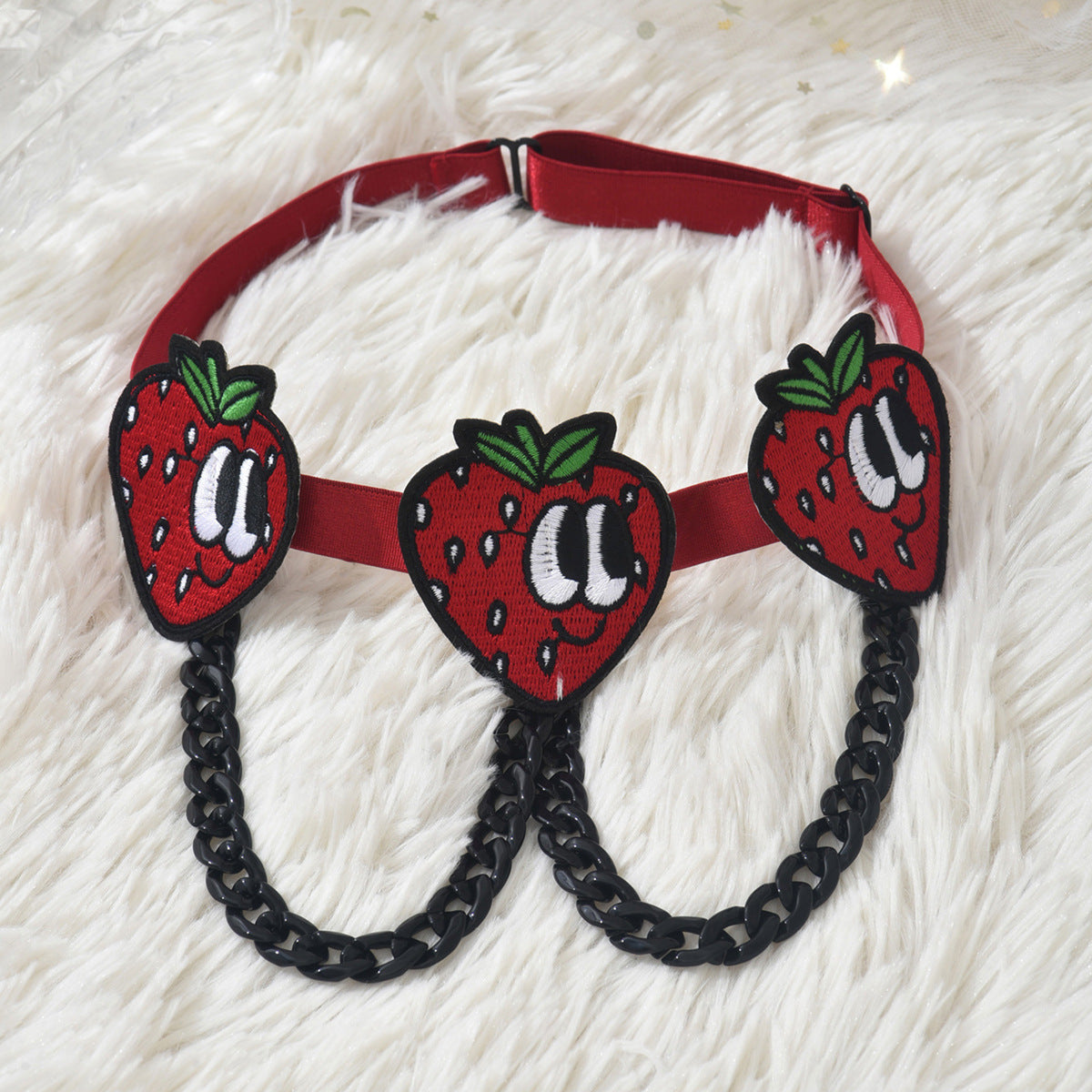 Cute Embroidered Strawberry Leg Garter