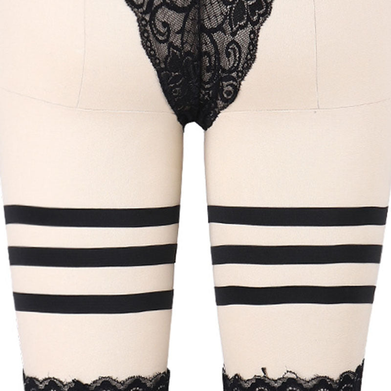 Black Leg Garter With Clip