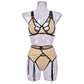 Intimate Garters Lingerie Set Sheer Bra & Panty See Through