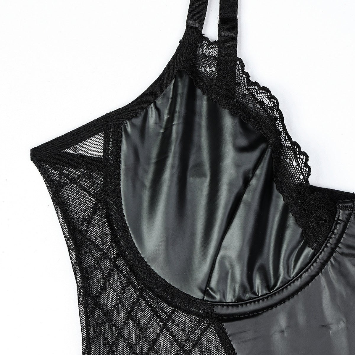 Black Leather Lace Bdsm Lingerie