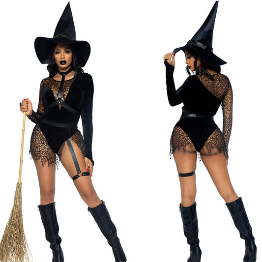 Latina Adult Witch Costume Sexy Naughty Anime Lingerie Bodysuit Hot