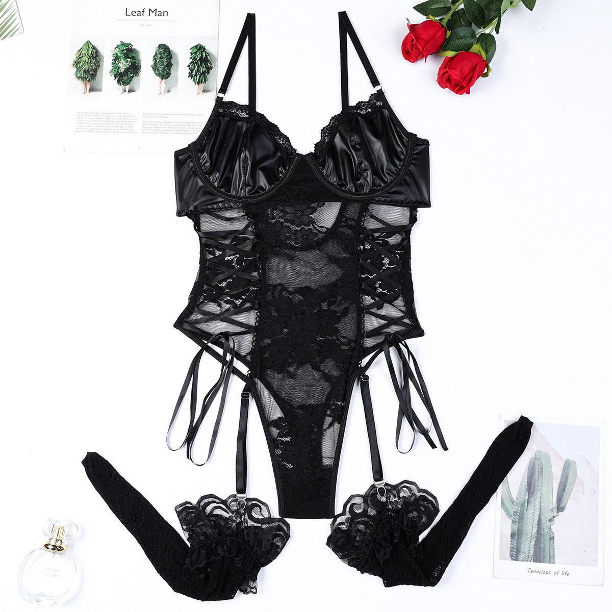 Leather Bodysuit Lingerie