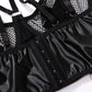 Black Leather Lingerie Set Nasty Bra & Panty Intimate Plus Size