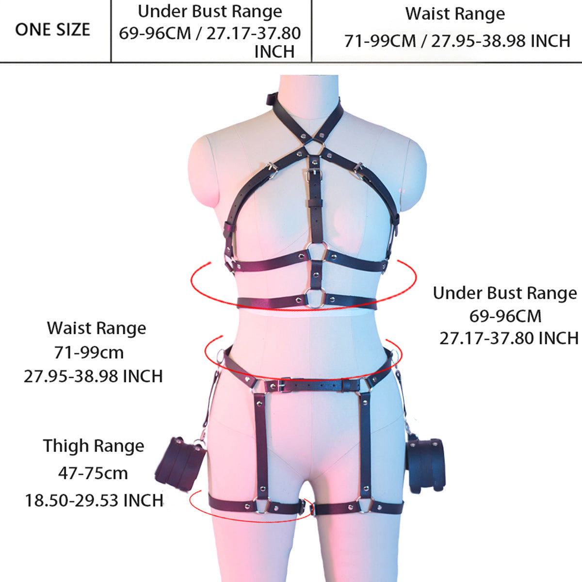 Female Bondage Harness with Handcuff