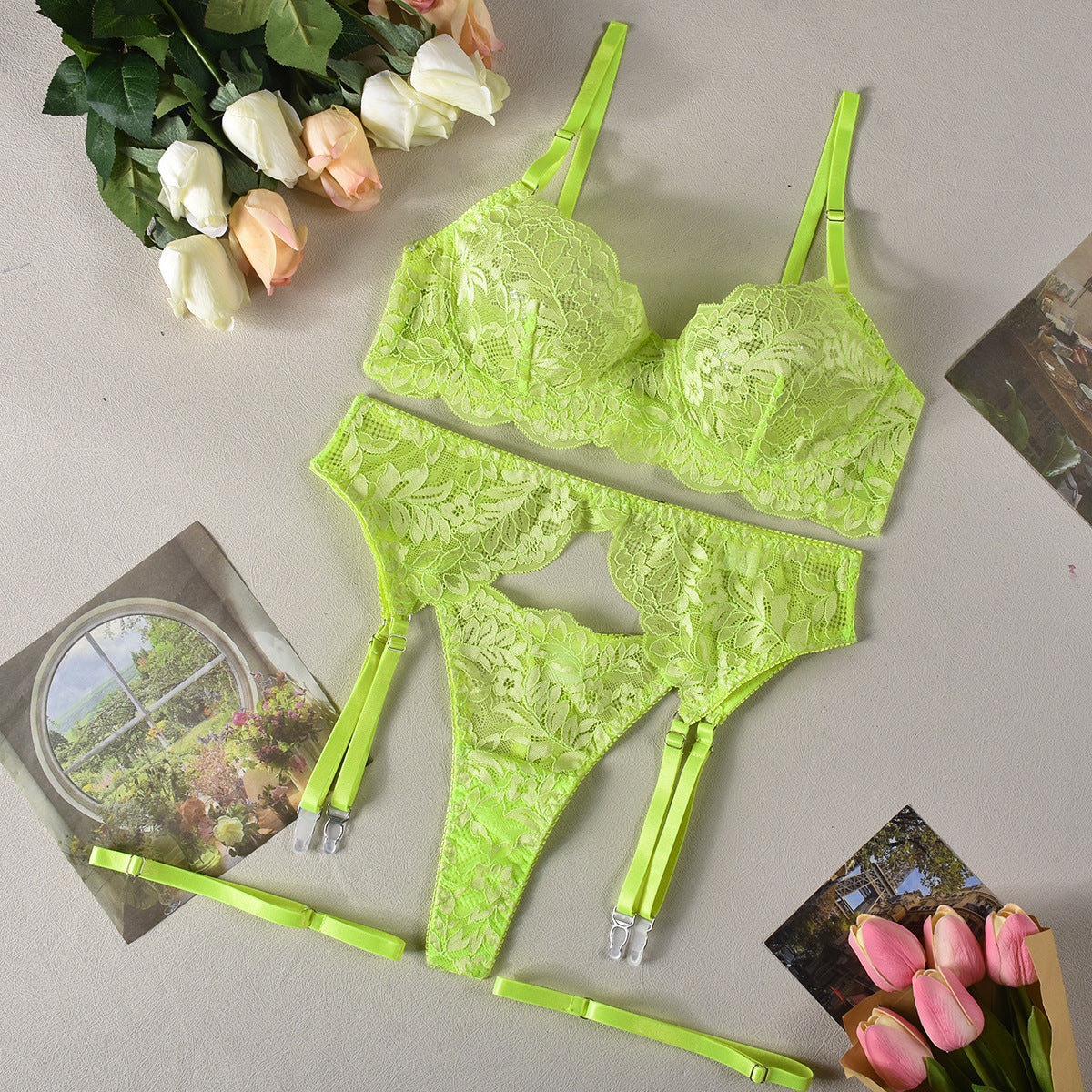 Hot Yellow Lingerie Sheer